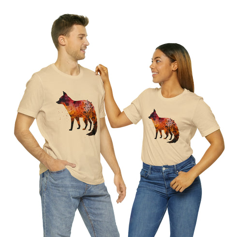 Autumn Fox Silhouette - Short Sleeve Tee
